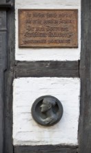 Place of work of the first female doctor DOROTHEA ERXLEBEN, 1715-1762, memorial plaque and portrait