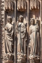 Strasbourg Cathedral, Cathédrale Notre-Dame de Strasbourg, northern west portal, wall figures: