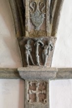 Capital with depiction of Adam and Eve, St., Sankt, Saint