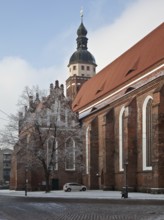 Nave and tower v south-east, left south chapel, St., Sankt, Saint