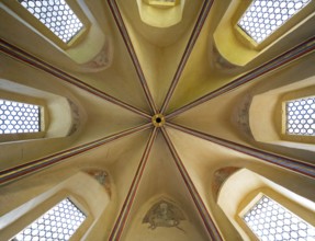 Vaults in the cemetery chapel, keystones with angels, St., Sankt, Saint