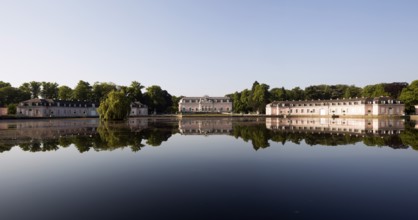 Castle park, view over the castle pond to the castle