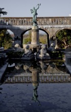 Main construction period 1907-1915 by Bernhard Sehring, lion fountain with bronze sculpture of