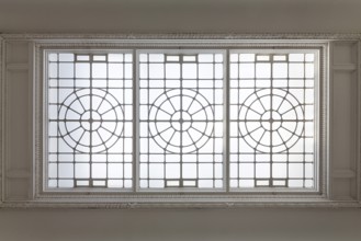 Interior empty during the 2016 renovation by B?nfried Brenne Architekten, large hall with skylight