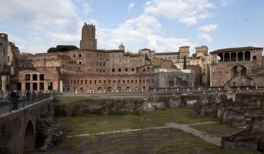 View from the west, Trajan's Markets behind, Torre delle Milizie on the left