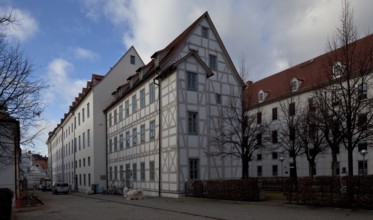 Halle S Francke Foundations Mägdeleinhaus and buildings on both sides of Lindenallee western