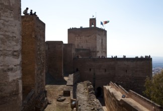 Alcazaba fortress, northern flank facing west, Torre de la Vela