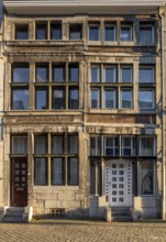 Liège, Rue Hors-Château, old houses with post-modern windows and doors