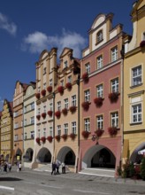 Arbour houses on the north-east side of the market square, view from the south-east, reconstruction