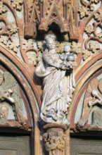 West portal, tympanum with Madonna, St., Sankt, Saint