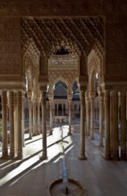 Nasrid Palace, Courtyard of the Lions (Patio de los Leones) View across the fountain to the east