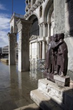 Late antique porphyry statues of the four tetrarchs in front of the western south façade with