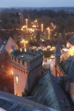 Moyland, castle park in winter, view from the north tower