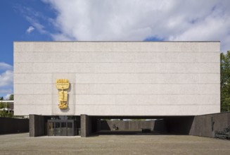 Built 1960-1961 by Hans Schädel and Friedrich Ebert, Feierhof, entrance façade of the church with