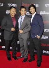 Ramiro Rodriguez, Rafael Martinez and Michael Aguero at the Los Angeles premiere of 'McFarland,