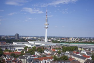 Heinrich Hertz television tower, exhibition halls and residential buildings in the