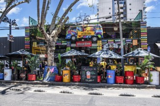 Graffiti art in the Bellavista neighbourhood, Santiago de Chile, Chile, South America