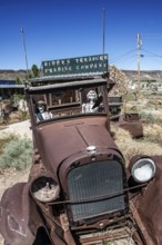 Fort T model with skeletons in the ghost town of Goldfield, Nevada, USA, North America