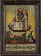 Votive picture from 1778 in the Nothelferkapelle, Sick man with Marian apparition