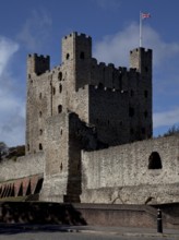 Built 1100-1135, view from the north-east of the core building completed in 1127, wall tower on the