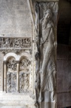 Moissac, Saint-Pierre Abbey, portal of the abbey church, trumeau pillar with Prophet Jeremiah,