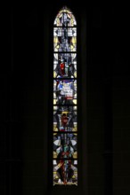 Stained glass window in the choir of St. Church, St. Church, St., St., Saint