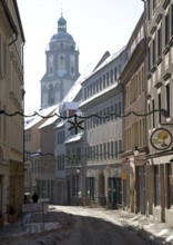 View from Burgstraße to the tower of the Church of Our Lady, St., Sankt, Saint