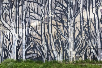 Mural depicting the cultural heritage of the Aonikenk and Kaweshar ethnic groups, Puerto Natales,