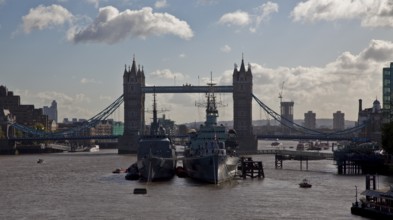 In service 1939-1964, permanently moored on the Thames in front of Tower Bridge