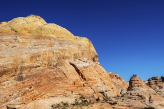 Hikers in the White Domes Loop, Valley of Fire State Park, Nevada, USA, North America