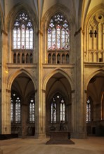 View from the north through the nave to the south wall, on the right tower bay, St., Sankt, Saint