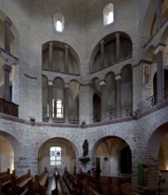 Interior around 1030, view to the north-east modelled on the Aachen Palatine Chapel, St., Sankt,