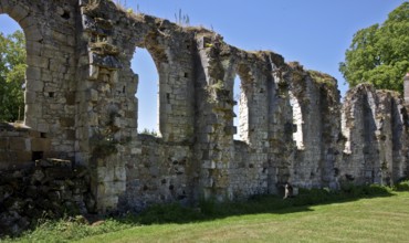 Ruin of the monastery church, northern side aisle wall, St., Sankt, Saint