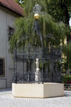 Grüner Born fountain in front of the monastery, created in 1679 by the Zittau blacksmith Michael