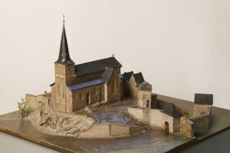 Model of the medieval church, St., Sankt, Saint