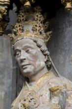 Stone figure of St Cornelius in the choir, St, Saint, Saint