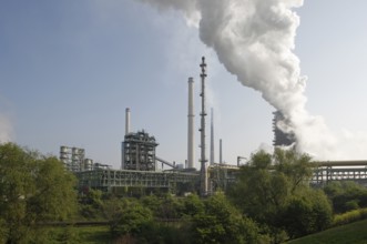 View of the Schwelgern coking plant and blast furnace works (known as the Hamborn furnace group)