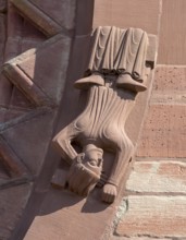 Basel, Cathedral (Basel Minster), north transept, wheel window (wheel of fortune, Rota Fortunae),