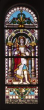 Tännesberg. St Michael's parish church from 1841. 1892 stained glass window. Archangel Michael, St,