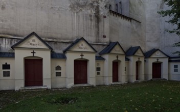 Stations of the Cross between apartment blocks