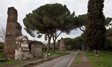 Street scene, far left Tomba dei Festoni