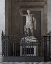 Porch, antique statue of Emperor Constantine, St., Saint, Saint