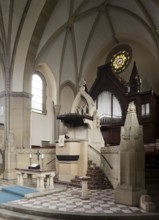 Built in 1902/1904 by Prof. Eduard Arnold, altar, pulpit and organ, St., Sankt, Saint