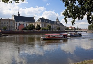 Main university building built in 1728-41, view from the north across the Oder, St., Sankt, Saint