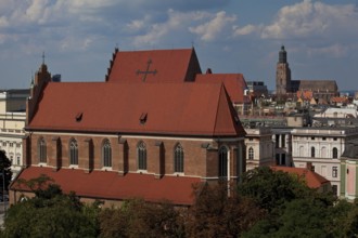 Behind St Stanislaus Wenceslas and Dorothea on the right St Elisabeth's Church, view from