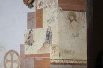 South aisle, frescoes in the 4th bay, fragment of a donor painting with the Man of Sorrows Church