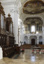 Choir organ by Johann Nepumuk Holzhey, in the background the main organ, St., Sankt, Saint