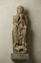 Romanesque Mother of God with child, St., Saint, Saint