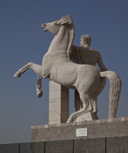 Begun in 1937, so-called rectangular Colosseum, Colosseo quadrato, height 68m, from south-west with