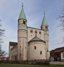 View from the west, towers demolished and rebuilt in 1907-10, St., Sankt, Saint